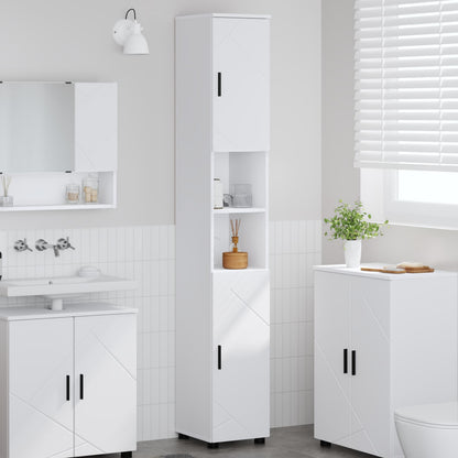 vidaXL Bathroom Cabinet White 30 x 35 x 192 cm Engineered wood, Metal