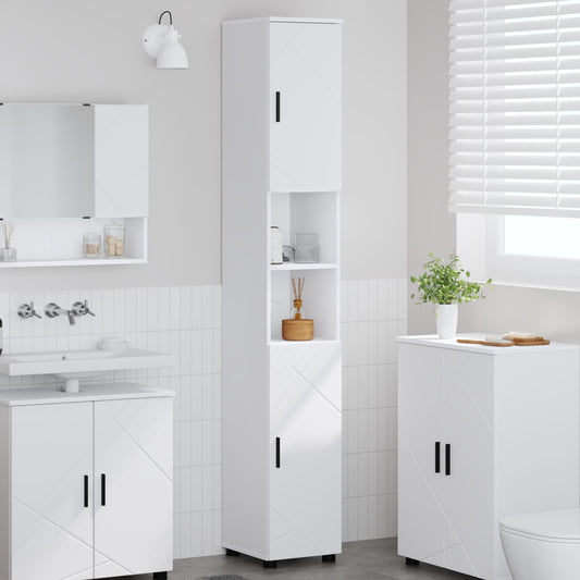 vidaXL Bathroom Cabinet White 30 x 35 x 192 cm Engineered wood, Metal
