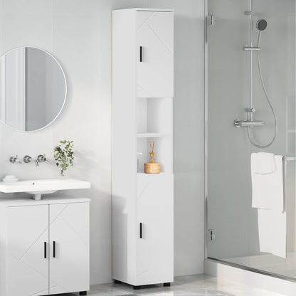 vidaXL Bathroom Cabinet White 30 x 35 x 192 cm Engineered wood, Metal