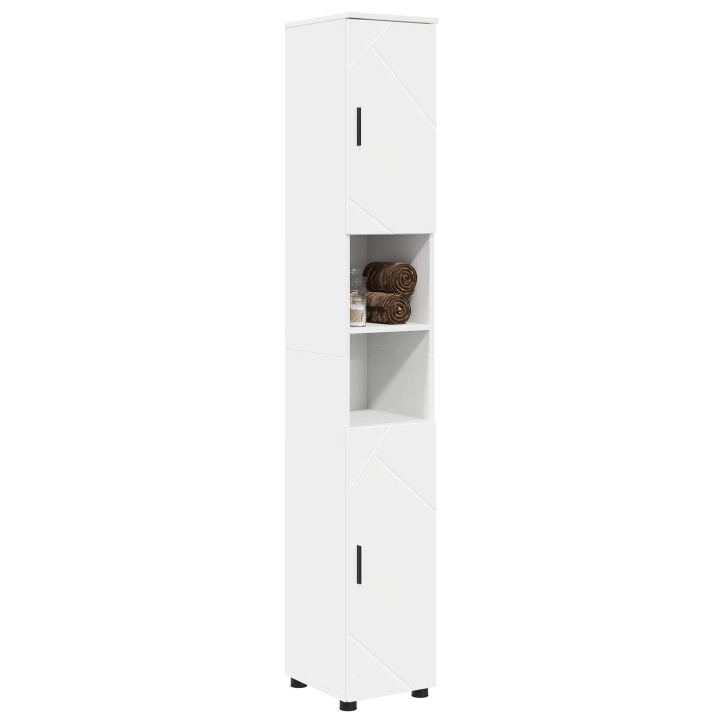 vidaXL Bathroom Cabinet White 30 x 35 x 192 cm Engineered wood & Metal