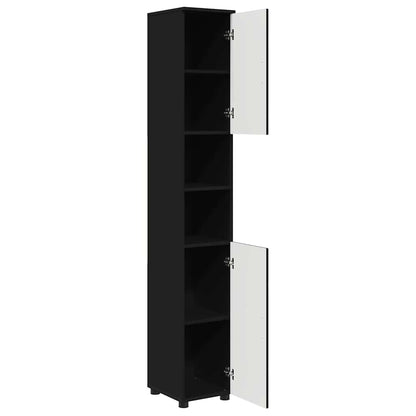 vidaXL Bathroom Cabinet Black 30 x 35 x 192 cm Engineered wood & Metal