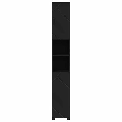 vidaXL Bathroom Cabinet Black 30 x 35 x 192 cm Engineered wood & Metal