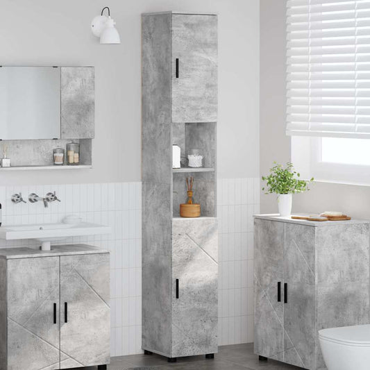 vidaXL Bathroom Cabinet with Storage Concrete Grey 30 x 35 x 192 cm