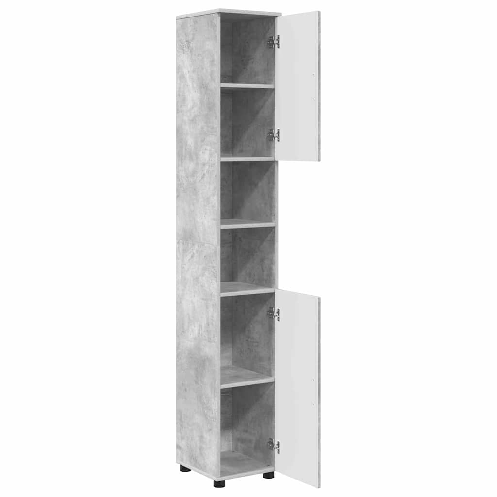 vidaXL Bathroom Cabinet with Storage Concrete Grey 30 x 35 x 192 cm