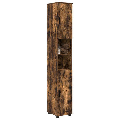vidaXL Bathroom Cabinet Smoked Oak 30 x 35 x 192 cm