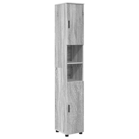 vidaXL Bathroom Cabinet with Storage Grey Sonoma 30 x 35 x 192 cm