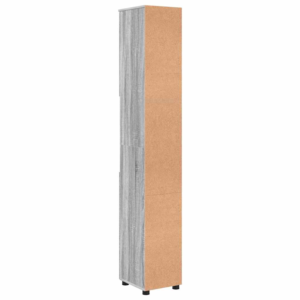 vidaXL Bathroom Cabinet with Storage Grey Sonoma 30 x 35 x 192 cm