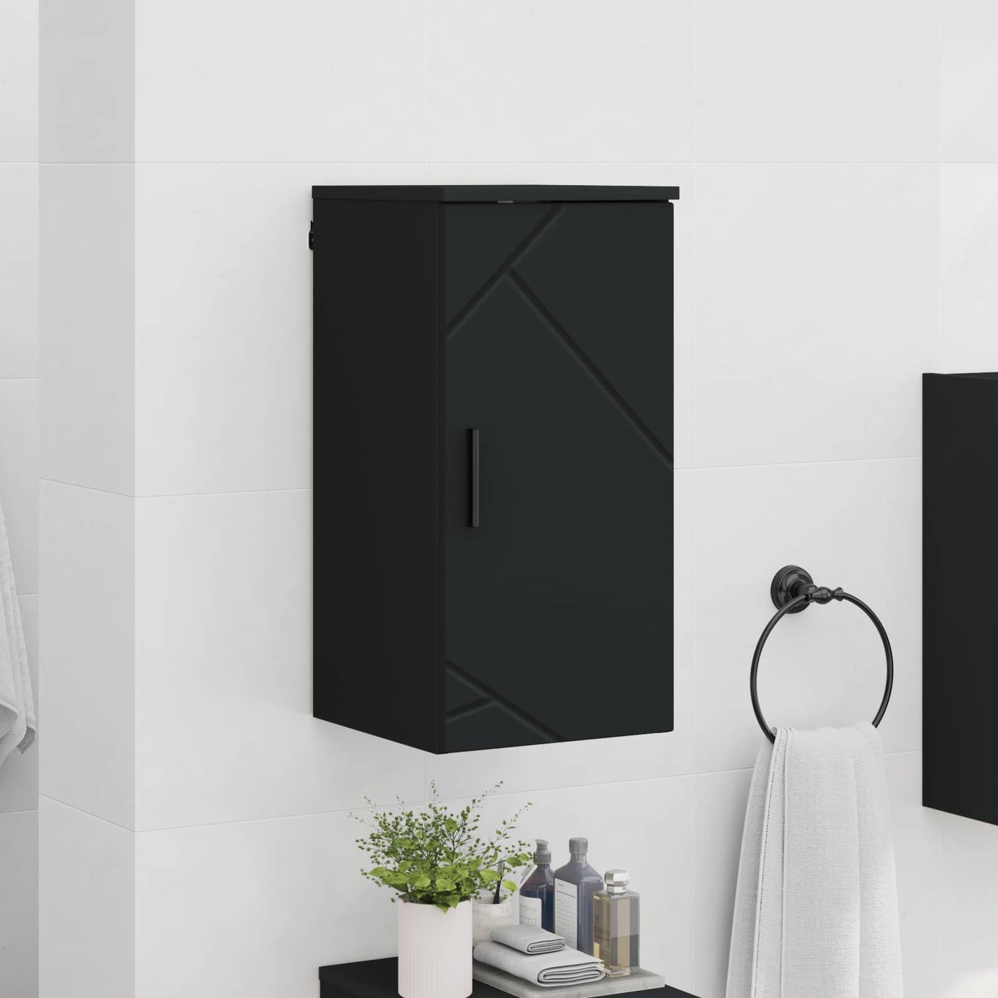 vidaXL Bathroom Cabinet Black 30 x 31.5 x 61 cm Engineered wood, Metal
