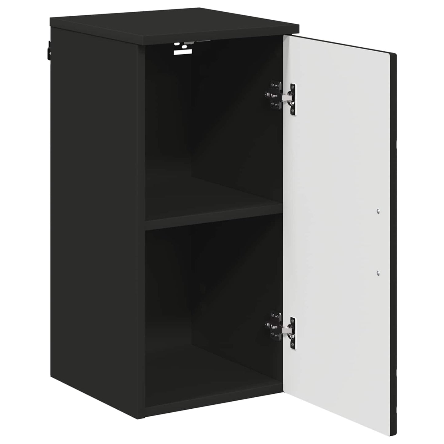 vidaXL Bathroom Cabinet Wall-mounted with Door Black 30 x 31.5 x 61 cm