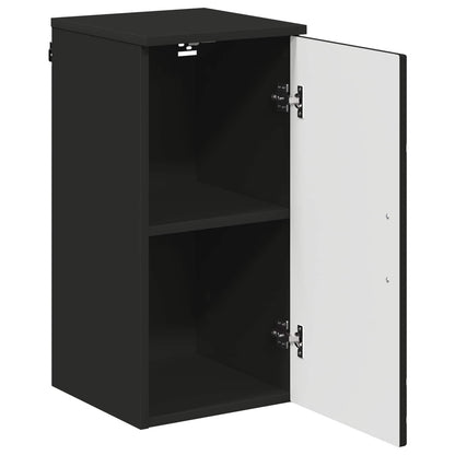 vidaXL Bathroom Cabinet Wall-mounted with Door Black 30 x 31.5 x 61 cm