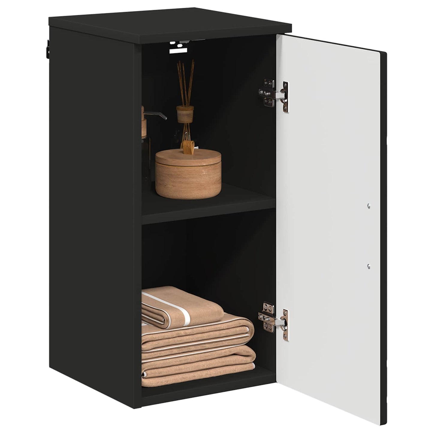 vidaXL Bathroom Cabinet Black 30 x 31.5 x 61 cm Engineered wood, Metal