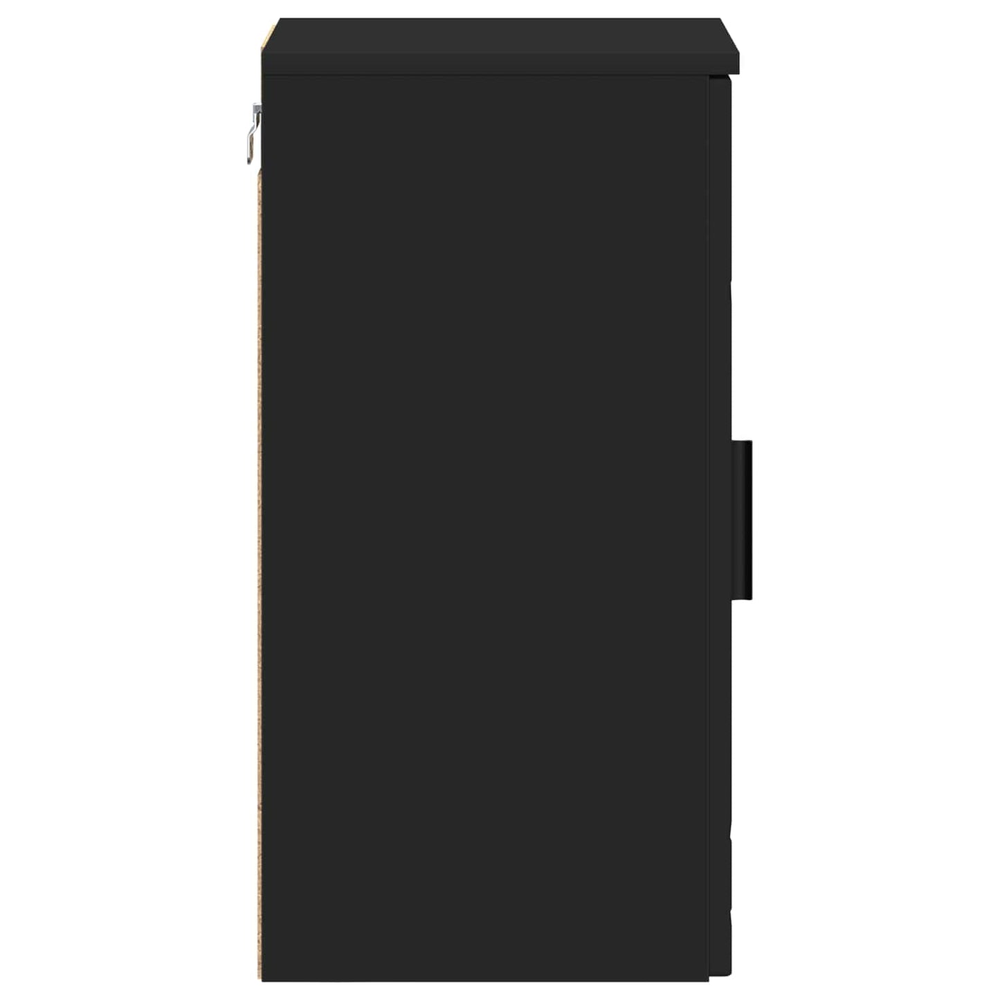 vidaXL Bathroom Cabinet Wall-mounted with Door Black 30 x 31.5 x 61 cm