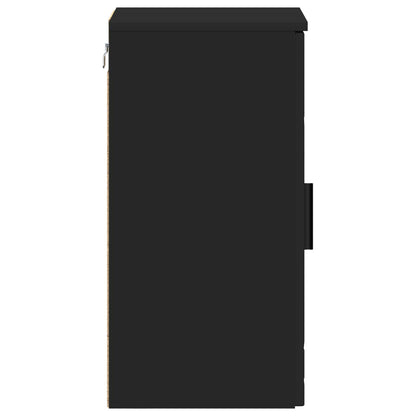 vidaXL Bathroom Cabinet Wall-mounted with Door Black 30 x 31.5 x 61 cm