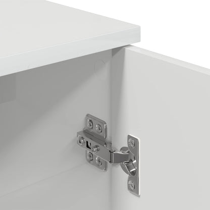 vidaXL Bathroom Cabinet with Door High Gloss White 30 x 31.5 x 61 cm