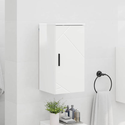 vidaXL Bathroom Cabinet with Door High Gloss White 30 x 31.5 x 61 cm