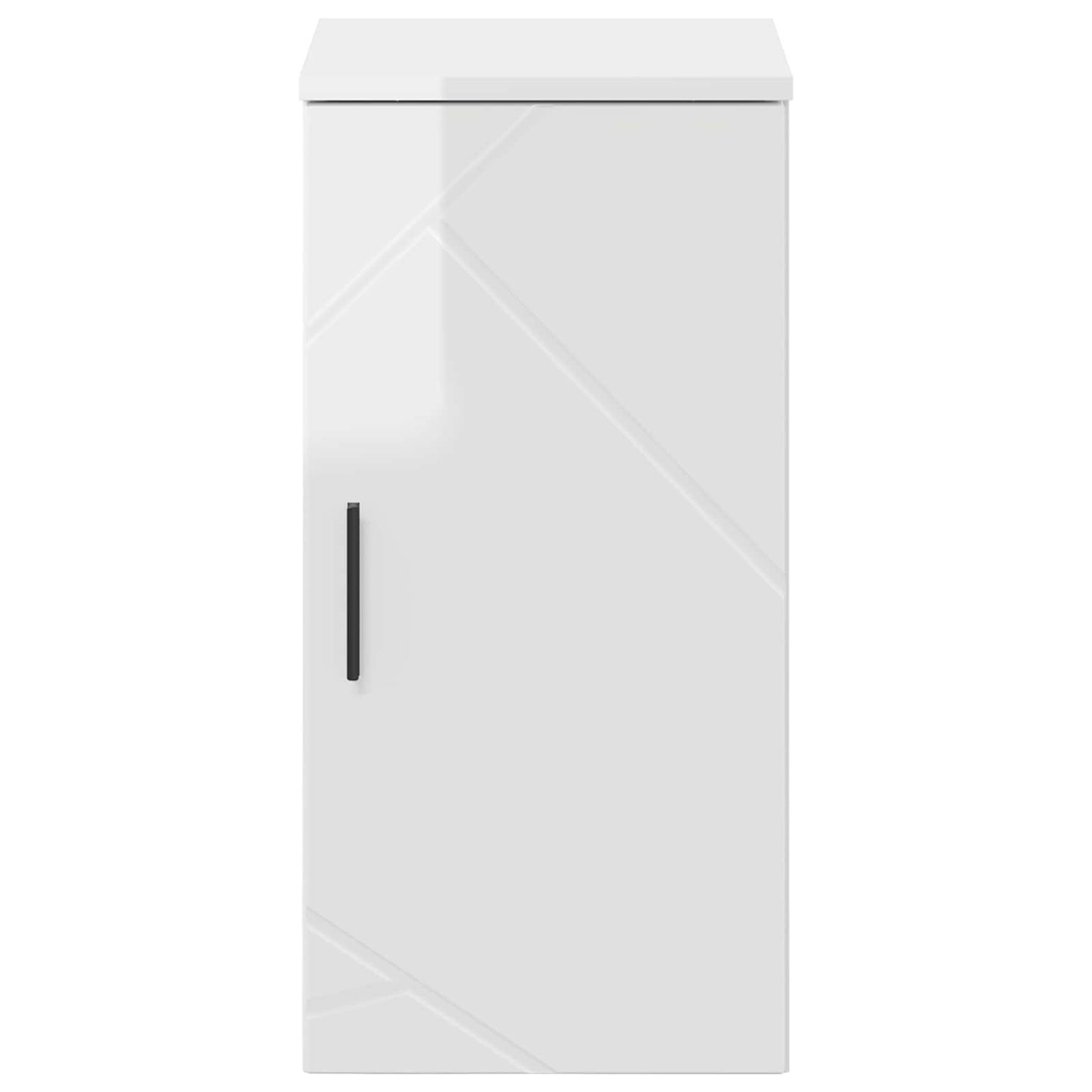 vidaXL Bathroom Cabinet with Door High Gloss White 30 x 31.5 x 61 cm