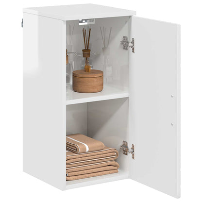 vidaXL Bathroom Cabinet with Door High Gloss White 30 x 31.5 x 61 cm