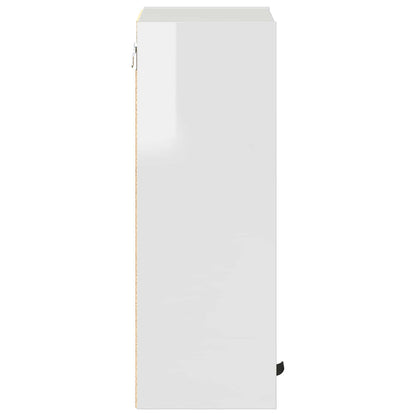 vidaXL Bathroom Cabinet with Door High Gloss White 30 x 31.5 x 61 cm