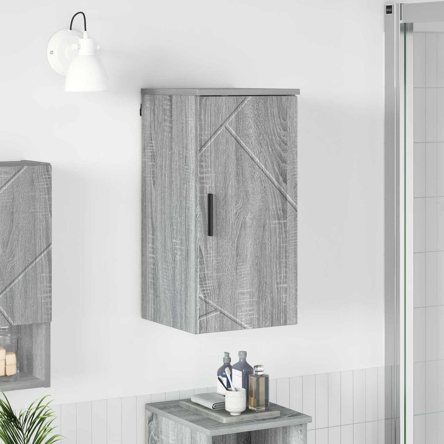 vidaXL Bathroom Cabinet Wall-mounted Grey Sonoma 30 x 31.5 x 61 cm