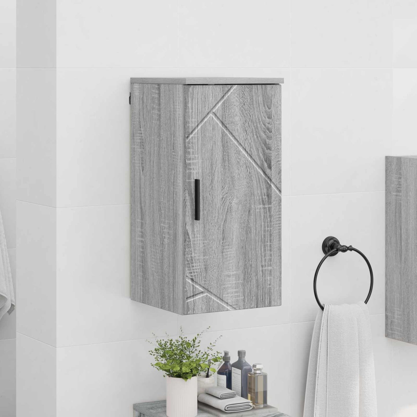 vidaXL Bathroom Cabinet Wall-mounted Grey Sonoma 30 x 31.5 x 61 cm