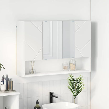 vidaXL Mirror Cabinet White 80 x 17 x 55 cm Engineered Wood