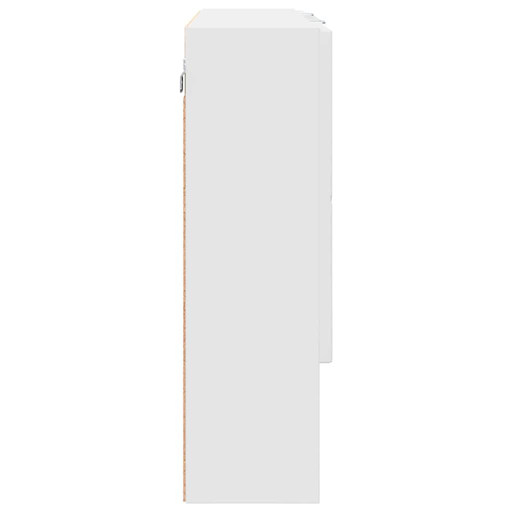 vidaXL Mirror Cabinet with Door White 80 x 17 x 55 cm Engineered Wood