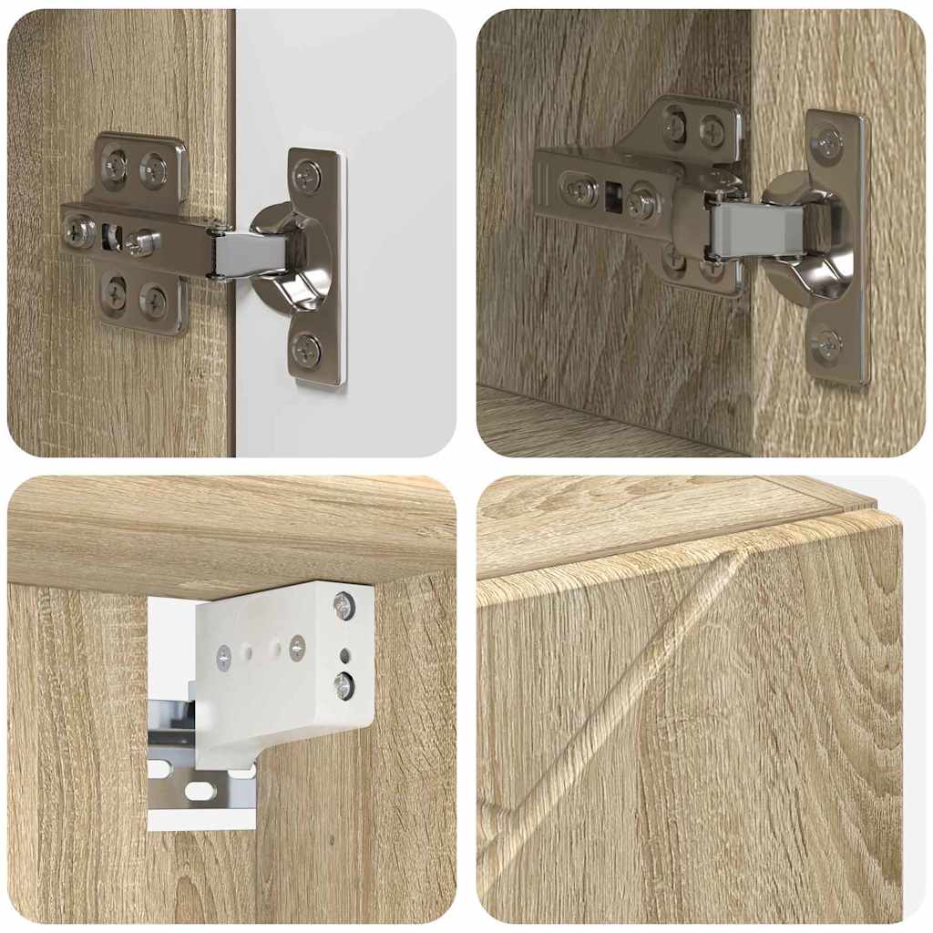 vidaXL Mirror Cabinet Sonoma Oak 80 x 17 x 55 cm Engineered Wood