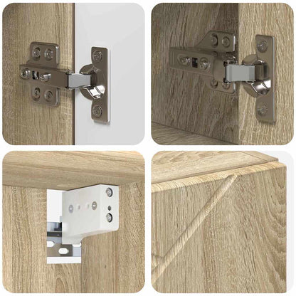 vidaXL Mirror Cabinet Sonoma Oak 80 x 17 x 55 cm Engineered Wood