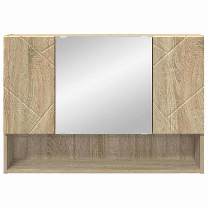 vidaXL Mirror Cabinet Sonoma Oak 80 x 17 x 55 cm Engineered Wood