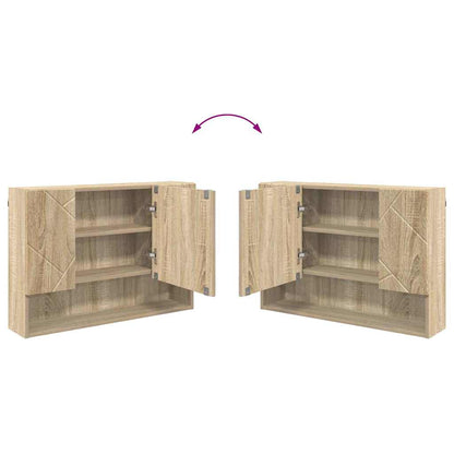 vidaXL Mirror Cabinet Sonoma Oak 80 x 17 x 55 cm Engineered Wood