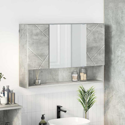 vidaXL Mirror Cabinet Concrete Grey 80 x 17 x 55 cm Engineered Wood