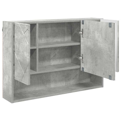 vidaXL Mirror Cabinet Concrete Grey 80 x 17 x 55 cm Engineered Wood