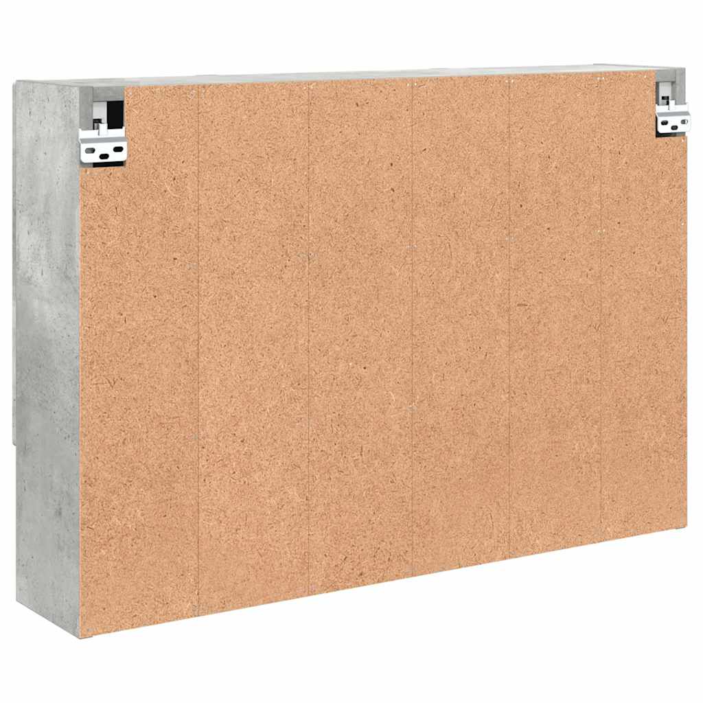 vidaXL Mirror Cabinet Concrete Grey 80 x 17 x 55 cm Engineered Wood
