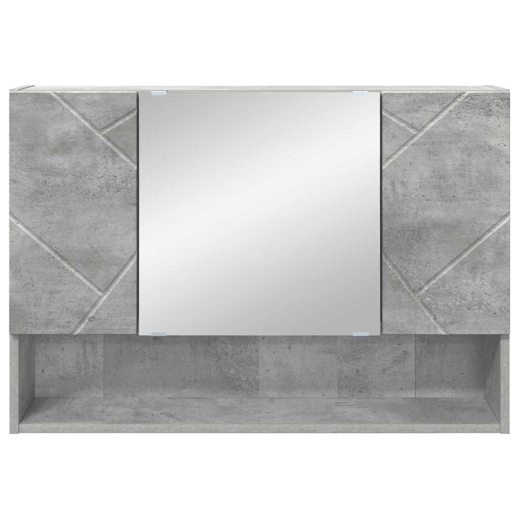 vidaXL Mirror Cabinet Concrete Grey 80 x 17 x 55 cm Engineered Wood
