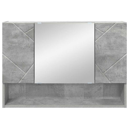 vidaXL Mirror Cabinet Concrete Grey 80 x 17 x 55 cm Engineered Wood