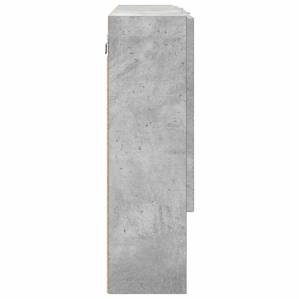 vidaXL Mirror Cabinet Concrete Grey 80 x 17 x 55 cm Engineered Wood