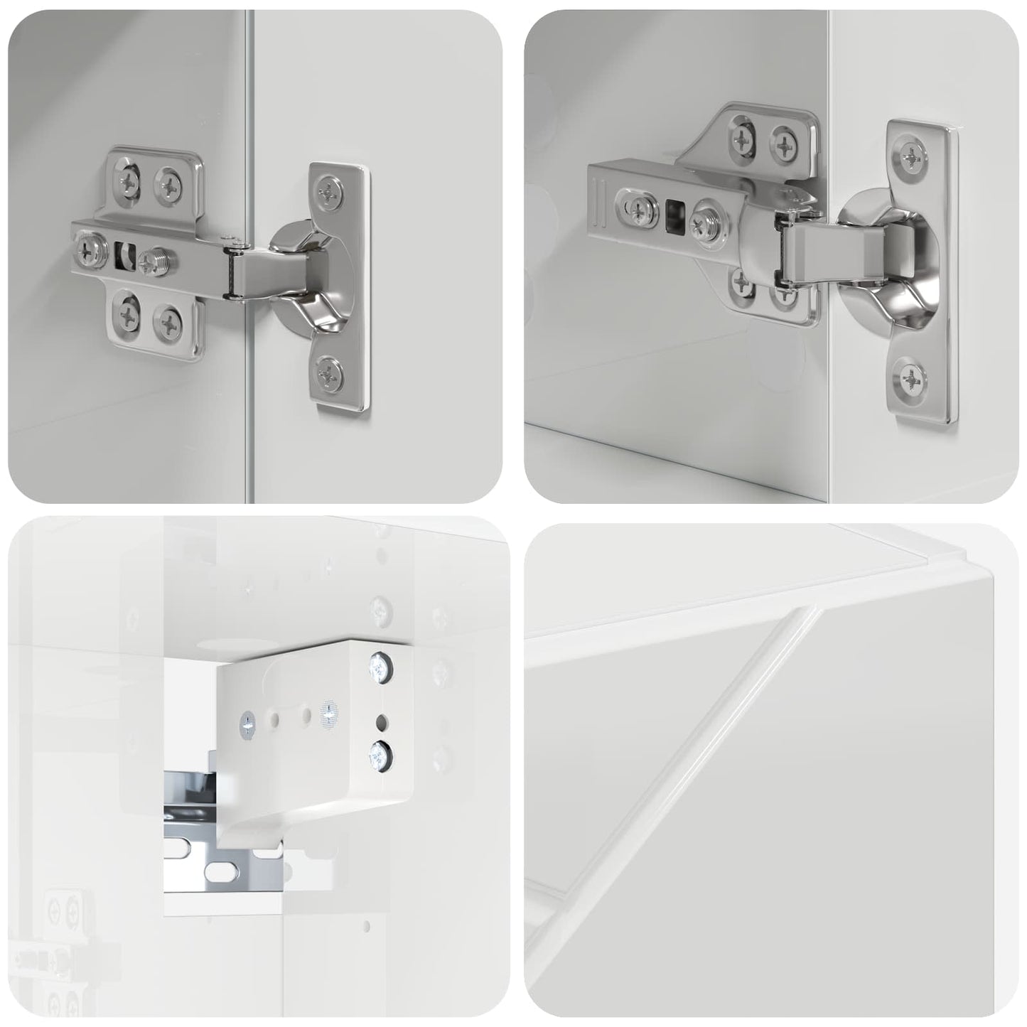 vidaXL Mirror Cabinet High Gloss White 80 x 17 x 55 cm Engineered Wood