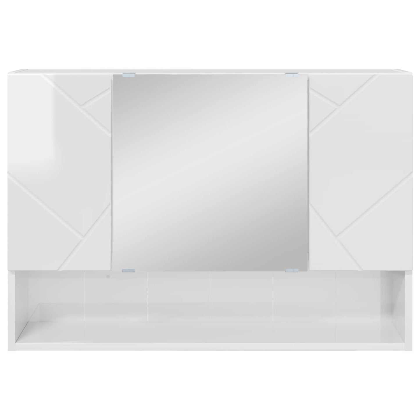 vidaXL Mirror Cabinet High Gloss White 80 x 17 x 55 cm Engineered Wood