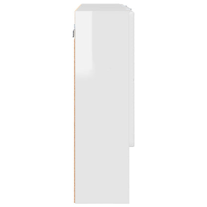 vidaXL Mirror Cabinet High Gloss White 80 x 17 x 55 cm Engineered Wood