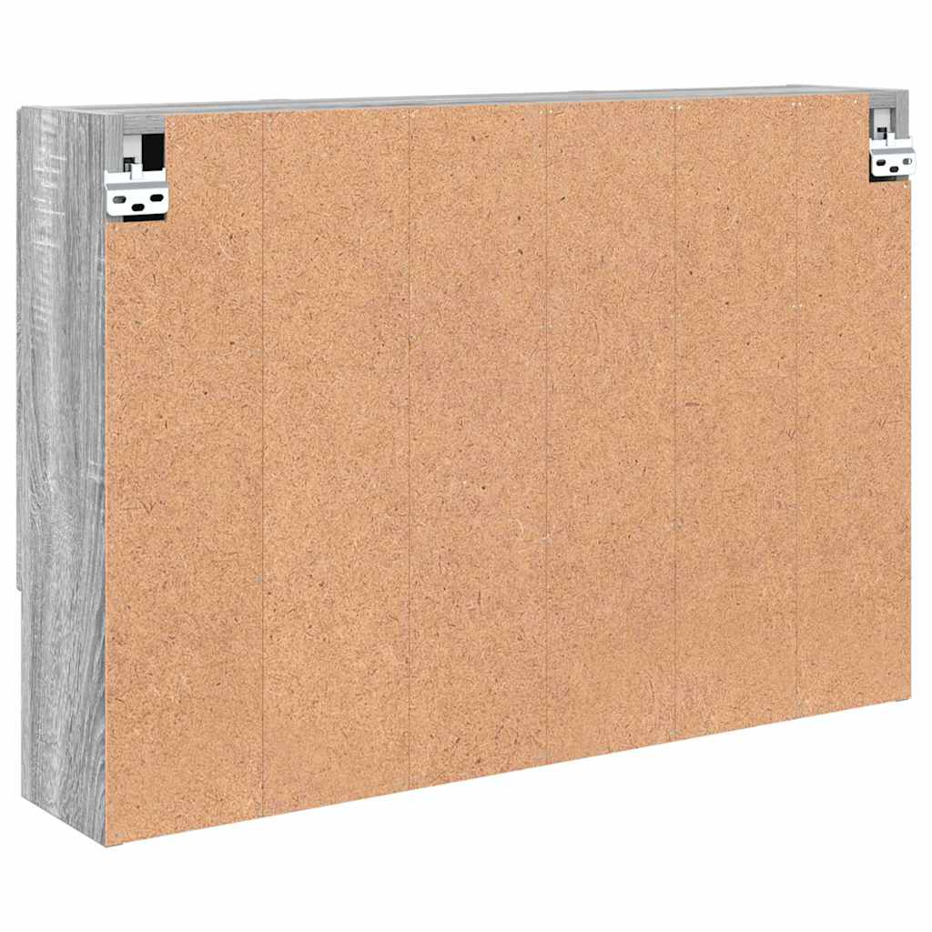 vidaXL Mirror Cabinet Grey Sonoma 80 x 17 x 55 cm Engineered Wood