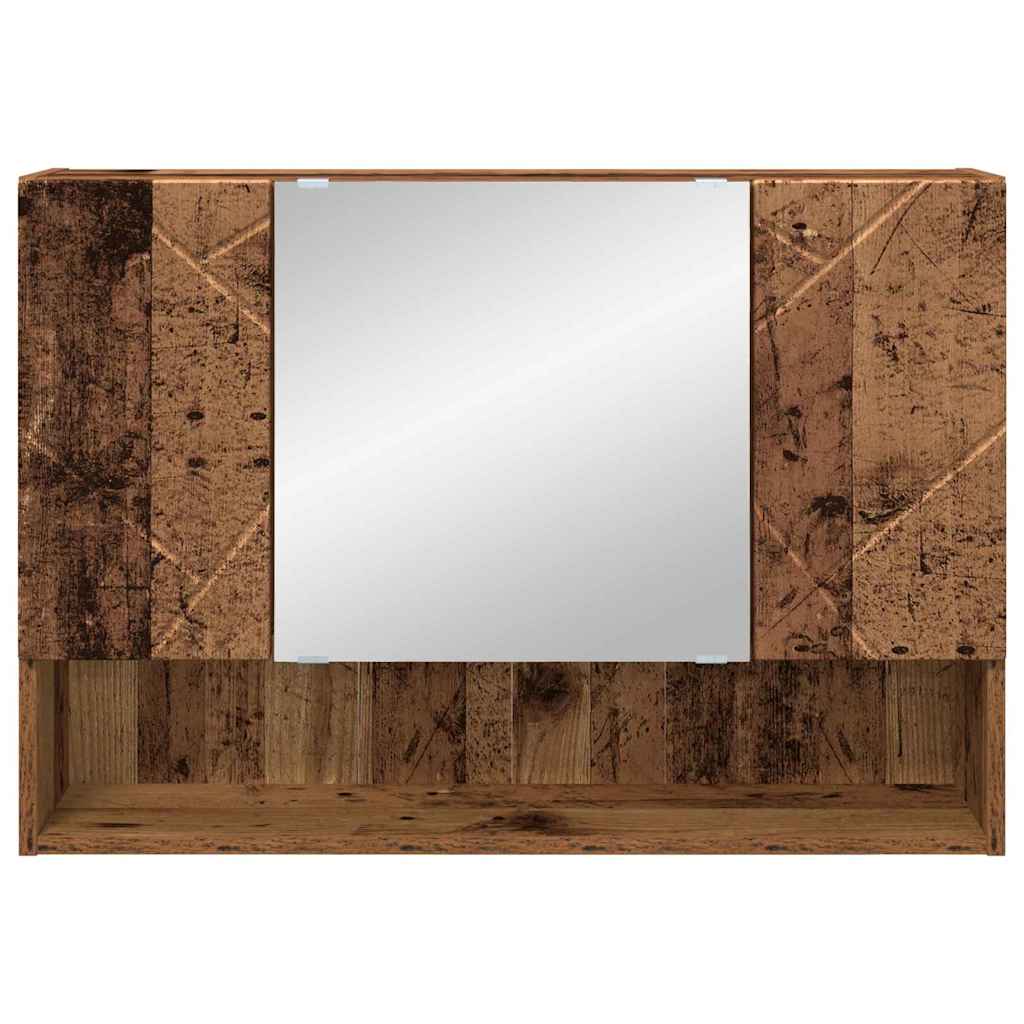 vidaXL Mirror Cabinet Old Wood 80 x 17 x 55 cm Engineered Wood