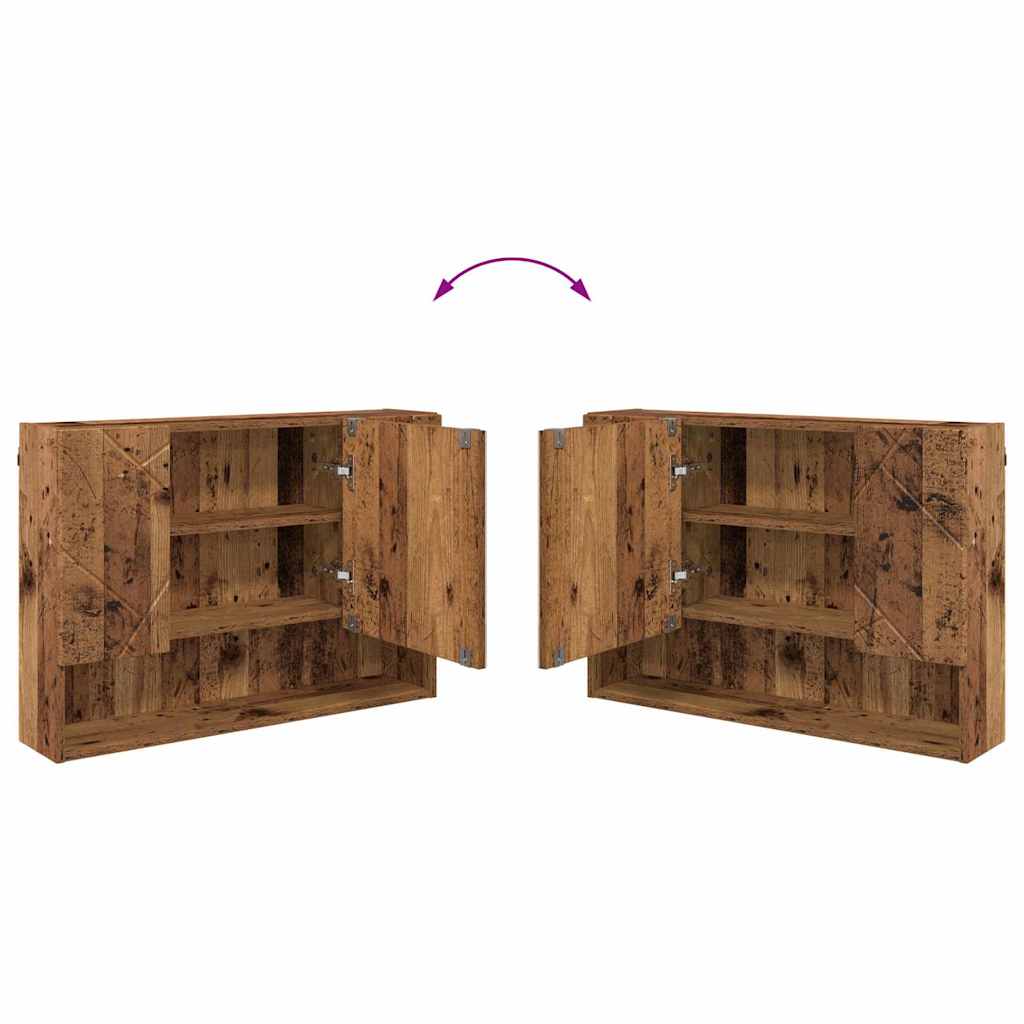 vidaXL Mirror Cabinet Old Wood 80 x 17 x 55 cm Engineered Wood