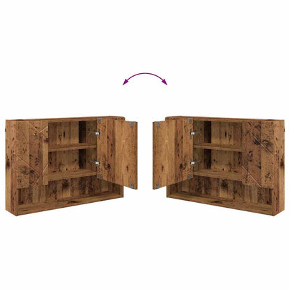 vidaXL Mirror Cabinet Old Wood 80 x 17 x 55 cm Engineered Wood