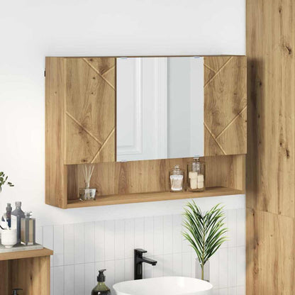 vidaXL Mirror Cabinet Artisan Oak 80 x 17 x 55 cm Engineered Wood