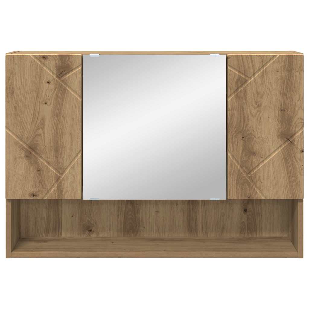 vidaXL Mirror Cabinet Artisan Oak 80 x 17 x 55 cm Engineered Wood