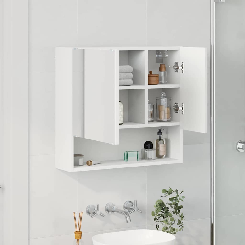 vidaXL Mirror Cabinet White 59 x 17 x 55 cm Engineered Wood