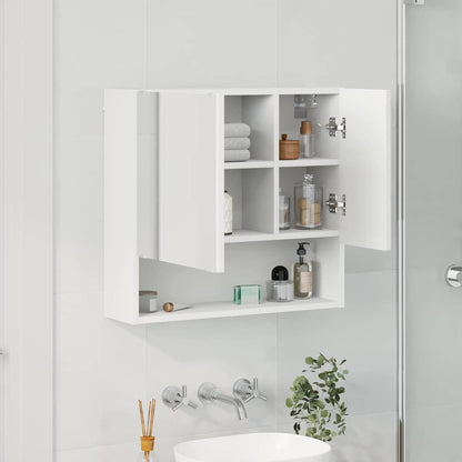 vidaXL Mirror Cabinet White 59 x 17 x 55 cm Engineered Wood