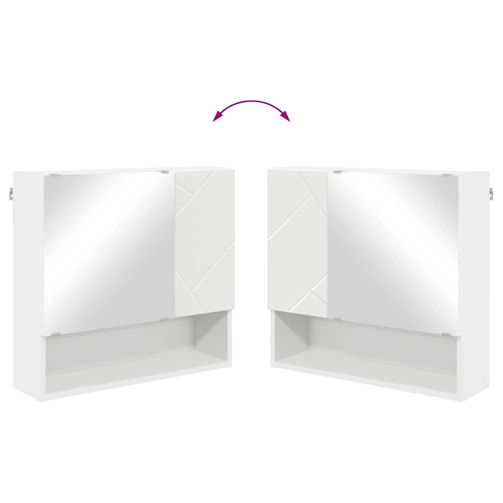vidaXL Mirror Cabinet White 59 x 17 x 55 cm Engineered Wood