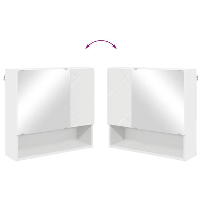 vidaXL Mirror Cabinet White 59 x 17 x 55 cm Engineered Wood