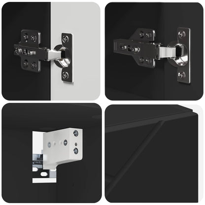 vidaXL Mirror Cabinet Black 59 x 17 x 55 cm Engineered Wood